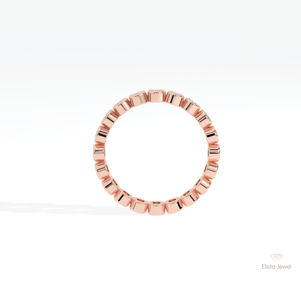 Round Cut Full Eternity Wedding Lab Grown Diamond Band in Platinum - Lifestyle View