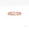 Round Cut Full Eternity Wedding Lab Grown Diamond Band in 18K Rose Gold - Ring on Hand View