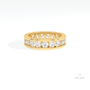 Round Cut Full Eternity Wedding Lab Grown Diamond Band in 14K Yellow Gold - Detail View