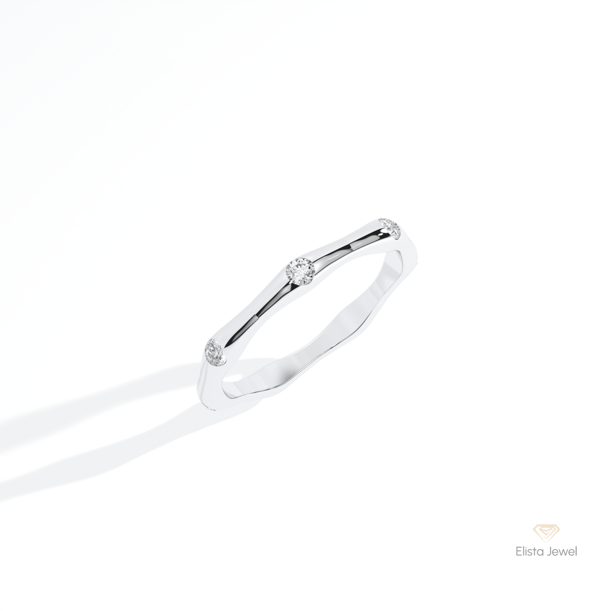 Round Cut Full Eternity Wedding Lab Grown Diamond Band in 14K Rose Gold - Profile View