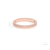 Round Cut Half Eternity Lab Grown Diamond Band in 18K Rose Gold - Ring on Hand View