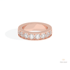 Round Cut Half Eternity Lab Grown Diamond Band in 18K Rose Gold - Ring on Hand View