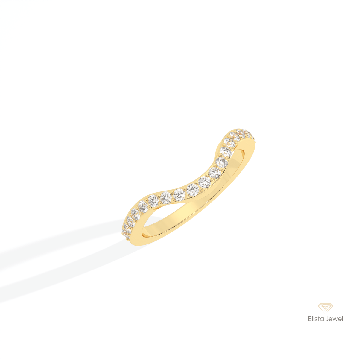 Round Cut Half Eternity Curve Lab Grown Diamond Band in Platinum - Lifestyle View