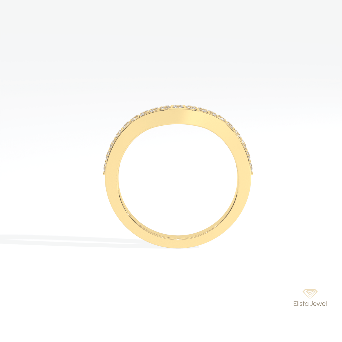 Round Cut Half Eternity Curve Lab Grown Diamond Band - Alternative View