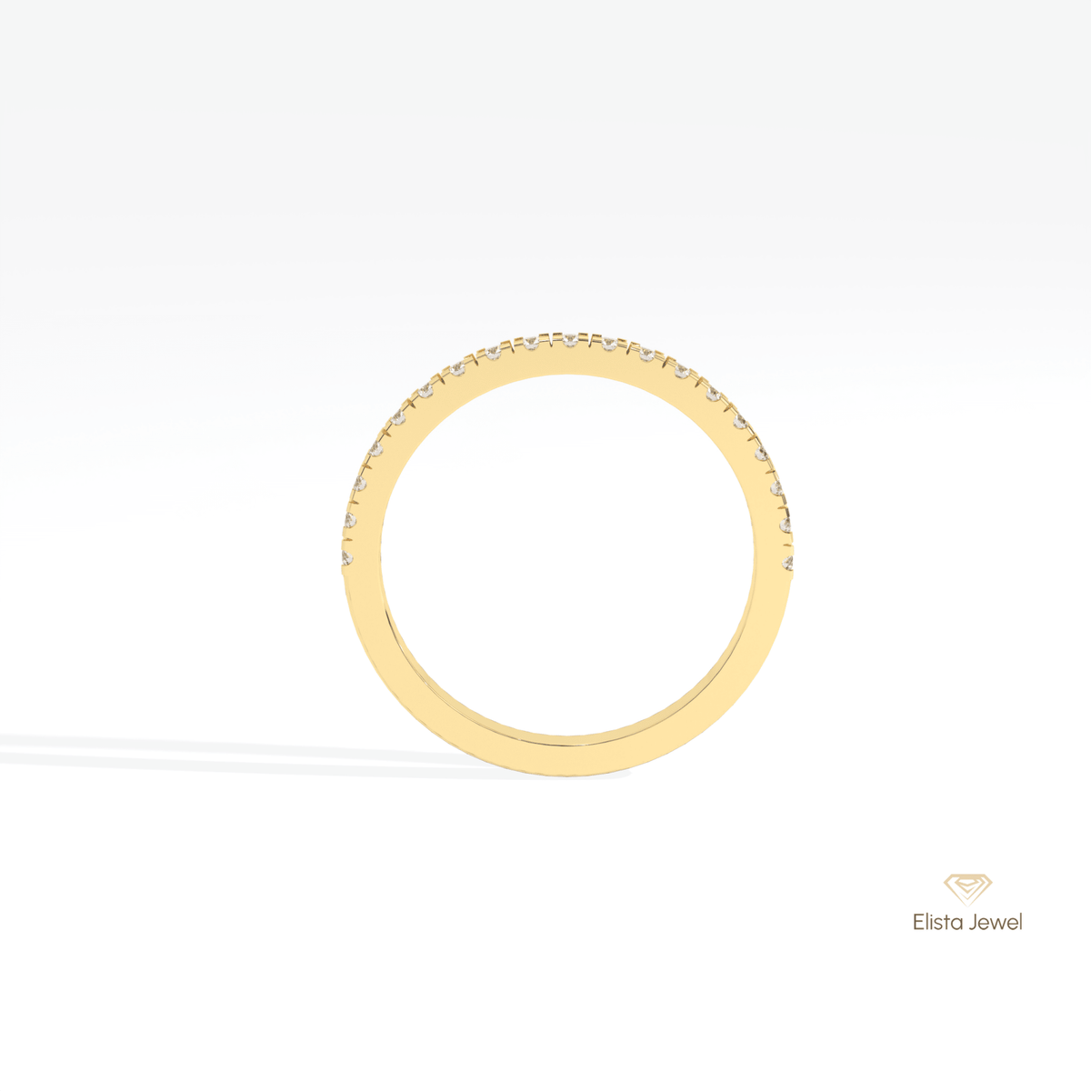 Round Cut Half Eternity Matching Lab Grown Diamond Band - Additional View