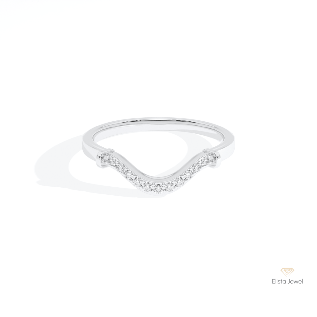 Round Cut Half Eternity Matching Lab Grown Diamond Band in 14K Yellow Gold - Detail View