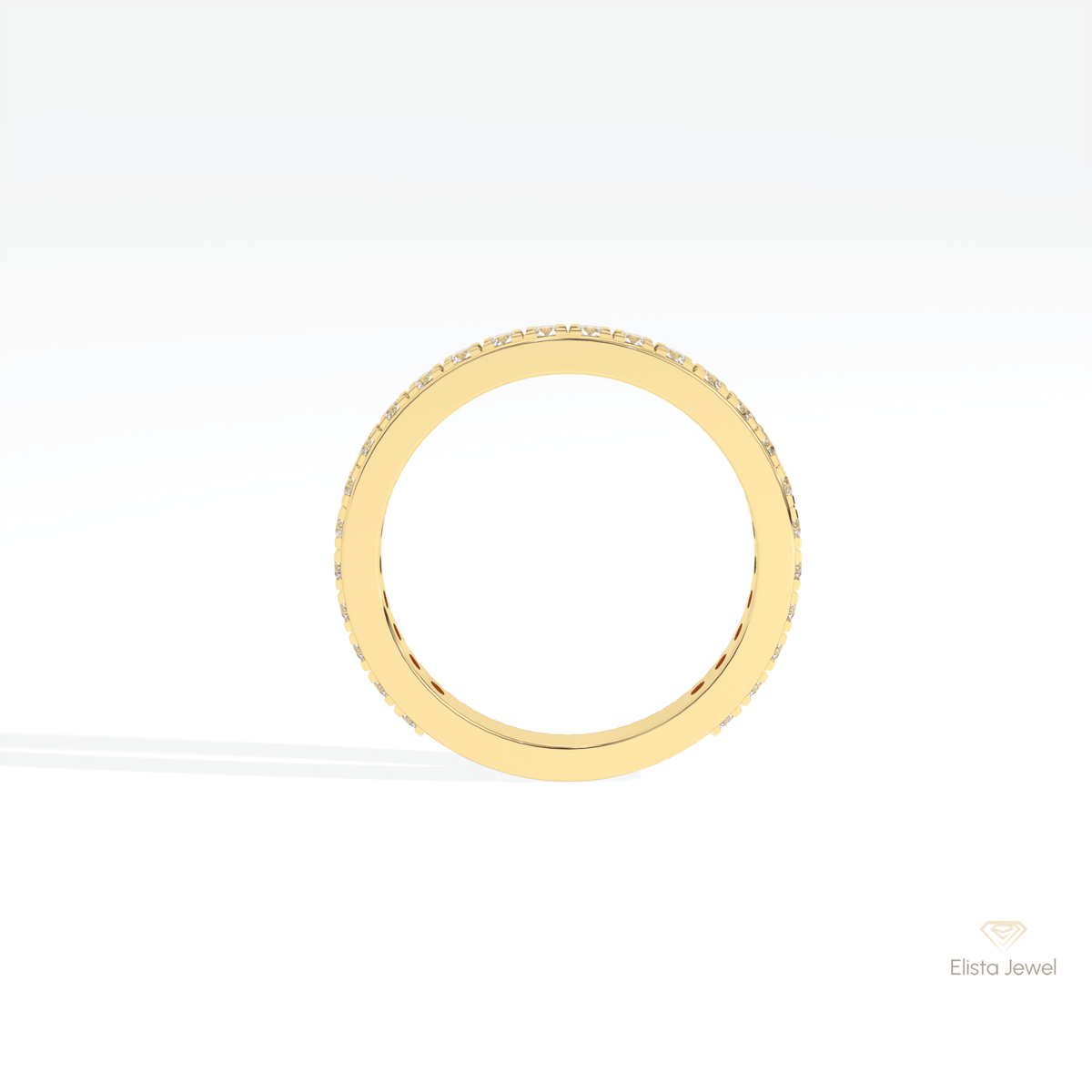 Round Cut Half Eternity Stacking Lab Grown Diamond Band in 10K Rose Gold - Angled View