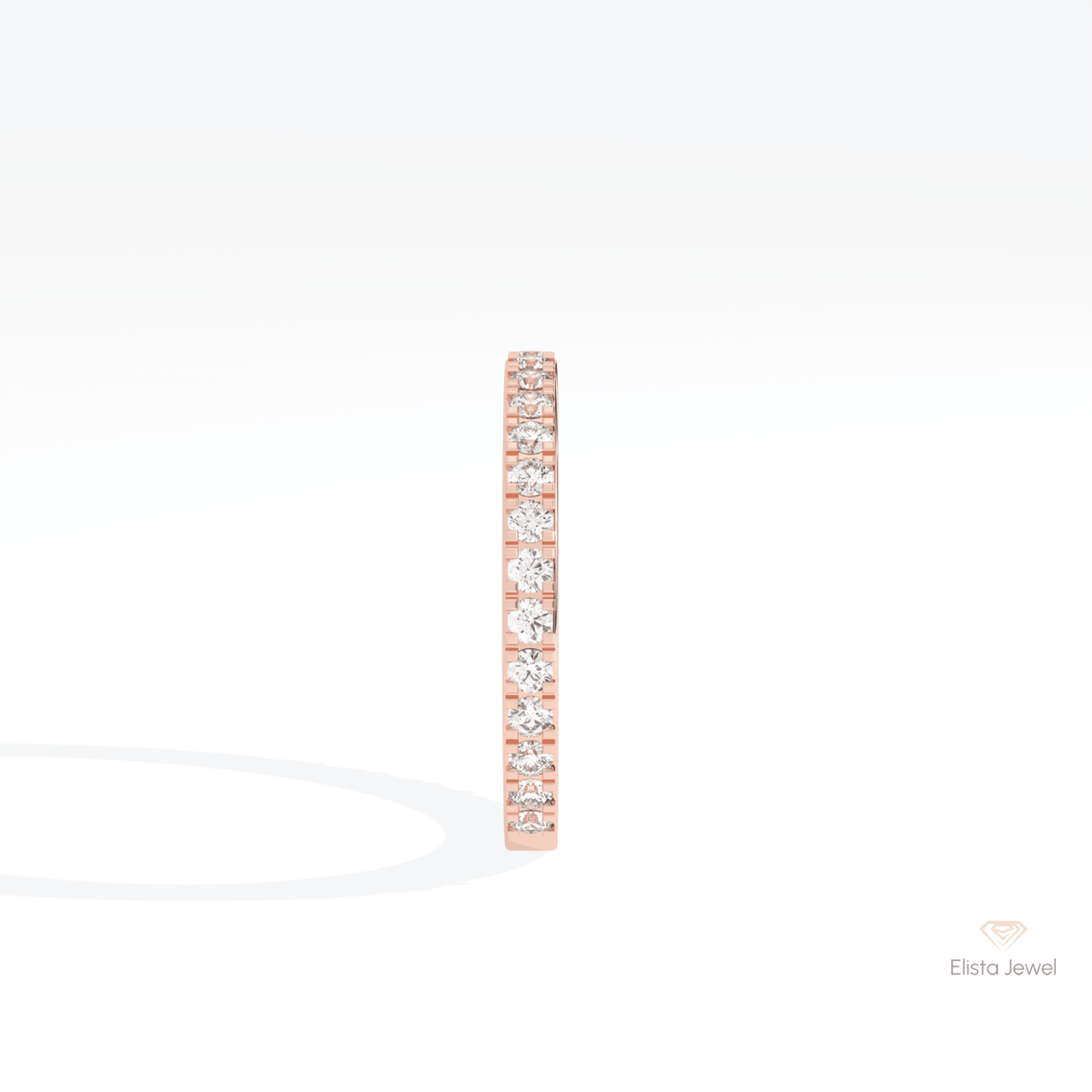 Round Cut Half Eternity Stacking Lab Grown Diamond Band - Additional View