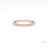 Round Cut Half Eternity Stacking Lab Grown Diamond Band in 18K Rose Gold - Ring on Hand View