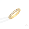 Round Cut Half Eternity Wedding Lab Grown Diamond Band in 10K Yellow Gold - Side View