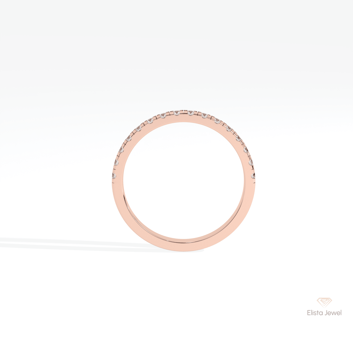 Round Cut Half Eternity Wedding Lab Grown Diamond Band - Alternative View