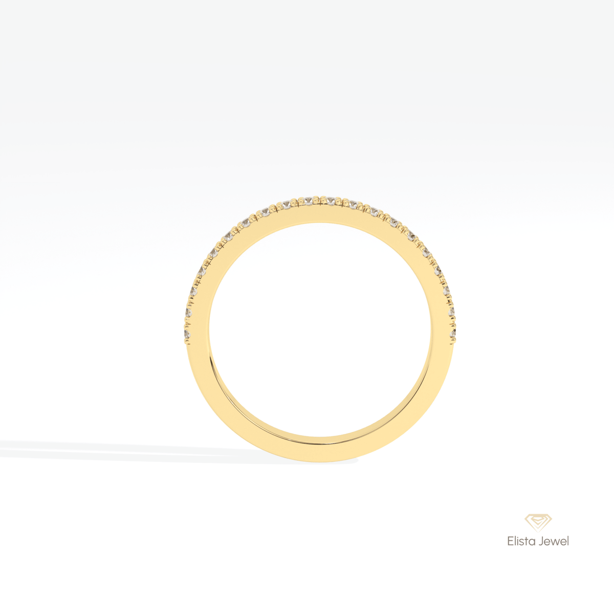 Round Cut Half Eternity Wedding Lab Grown Diamond Band - Alternative View