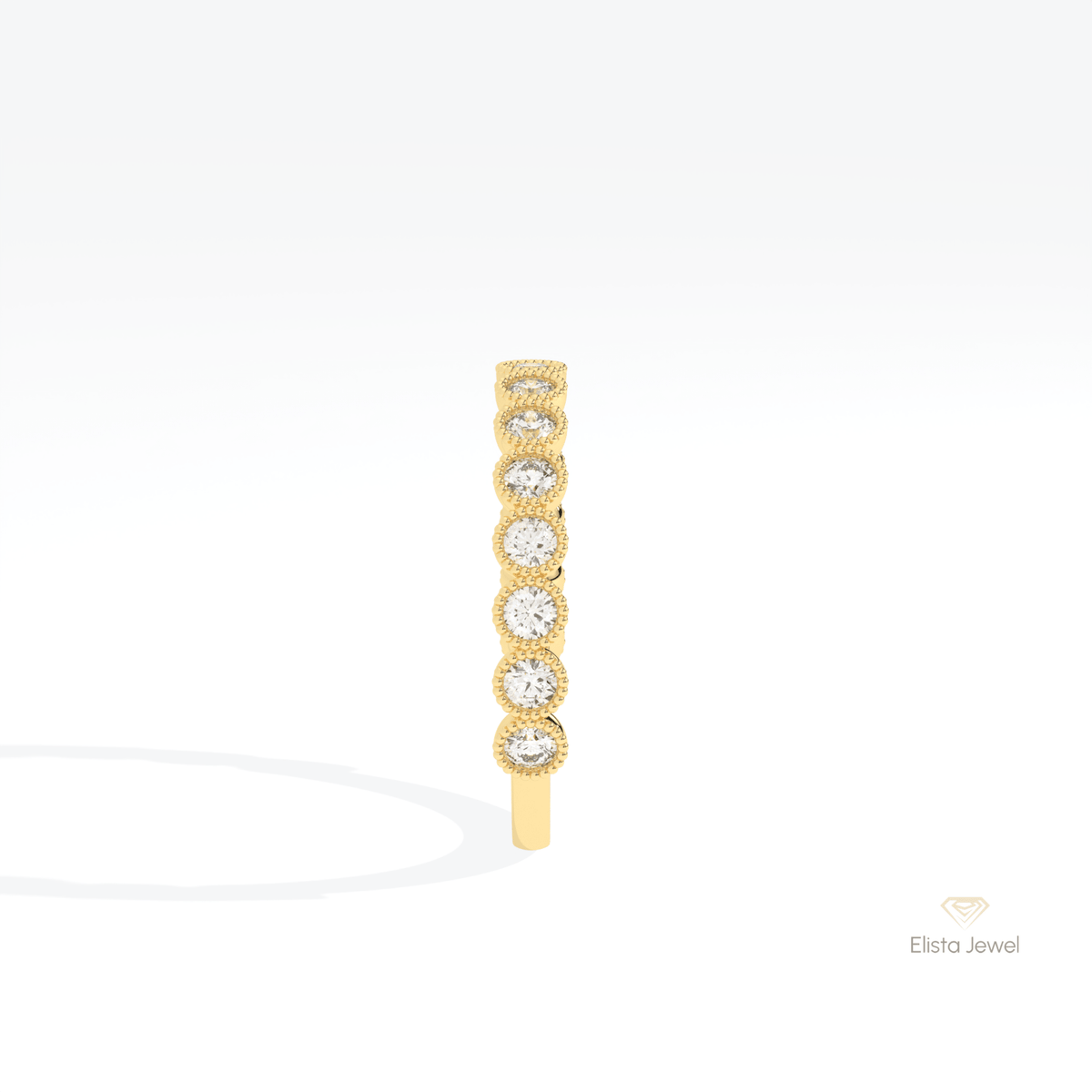 Round Cut Half Eternity Wedding Lab Grown Diamond Band - Additional View