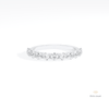 Round Cut Half Eternity Wedding Lab Grown Diamond Band in 14K Yellow Gold - Detail View