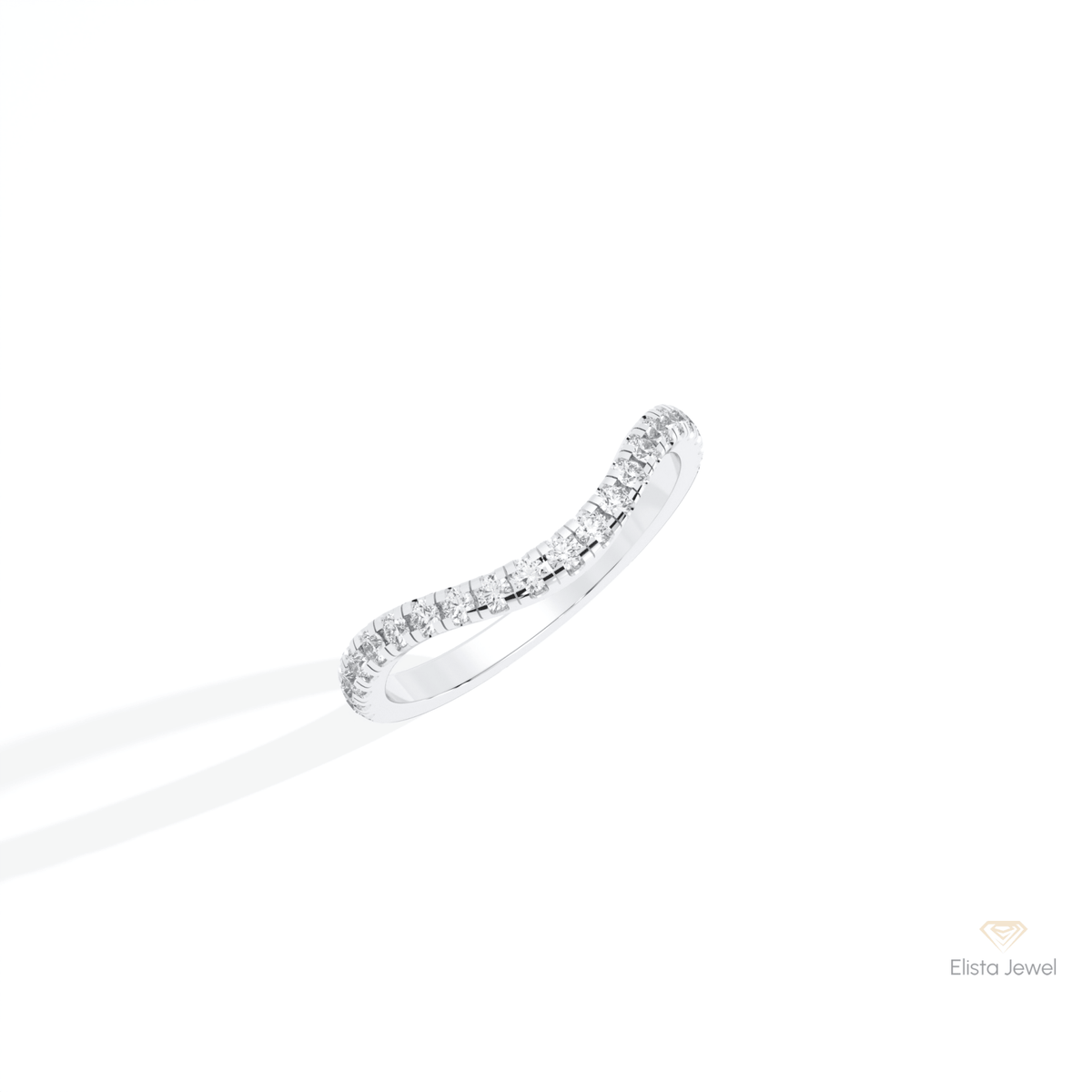 Round Cut Half Eternity Wedding Lab Grown Diamond Band in 14K Rose Gold - Profile View