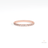 Round Cut Half Eternity Wedding Lab Grown Diamond Band in 18K Rose Gold - Ring on Hand View