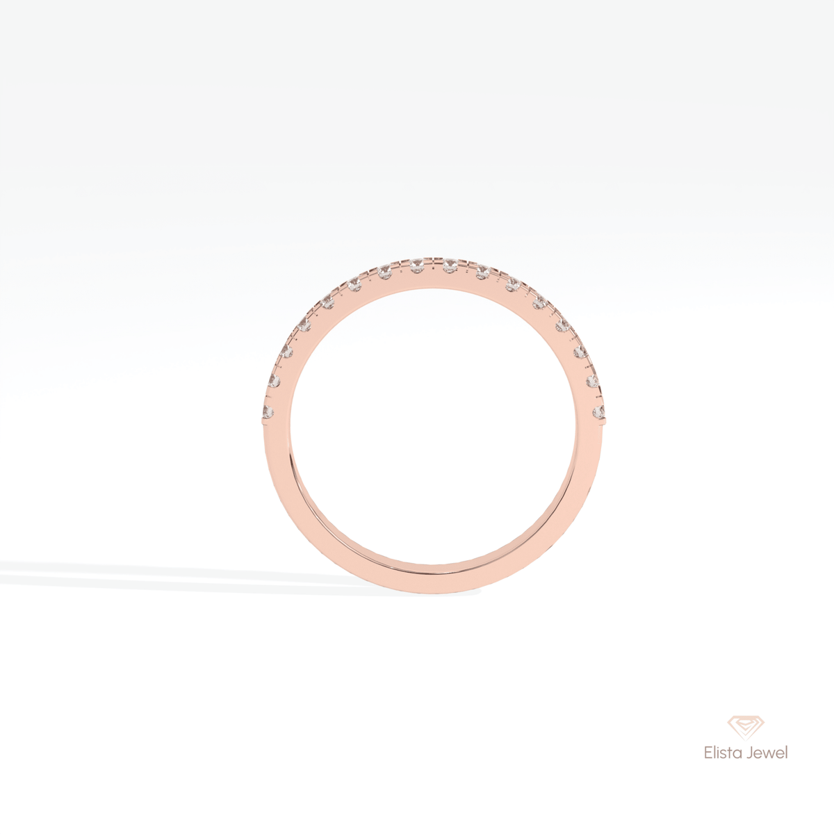 Round Cut Half Eternity Wedding Lab Grown Diamond Band - Alternative View