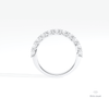 Round Cut Half Eternity Wedding Lab Grown Diamond Band in 18K White Gold - Close-up View