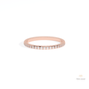 Round Cut Half Eternity Wedding Lab Grown Diamond Band in 18K Rose Gold - Ring on Hand View