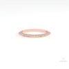 Round Cut Half Eternity Wedding Lab Grown Diamond Band in 18K Rose Gold - Ring on Hand View