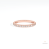 Round Cut Half Eternity Wedding Lab Grown Diamond Band in 18K Rose Gold - Ring on Hand View