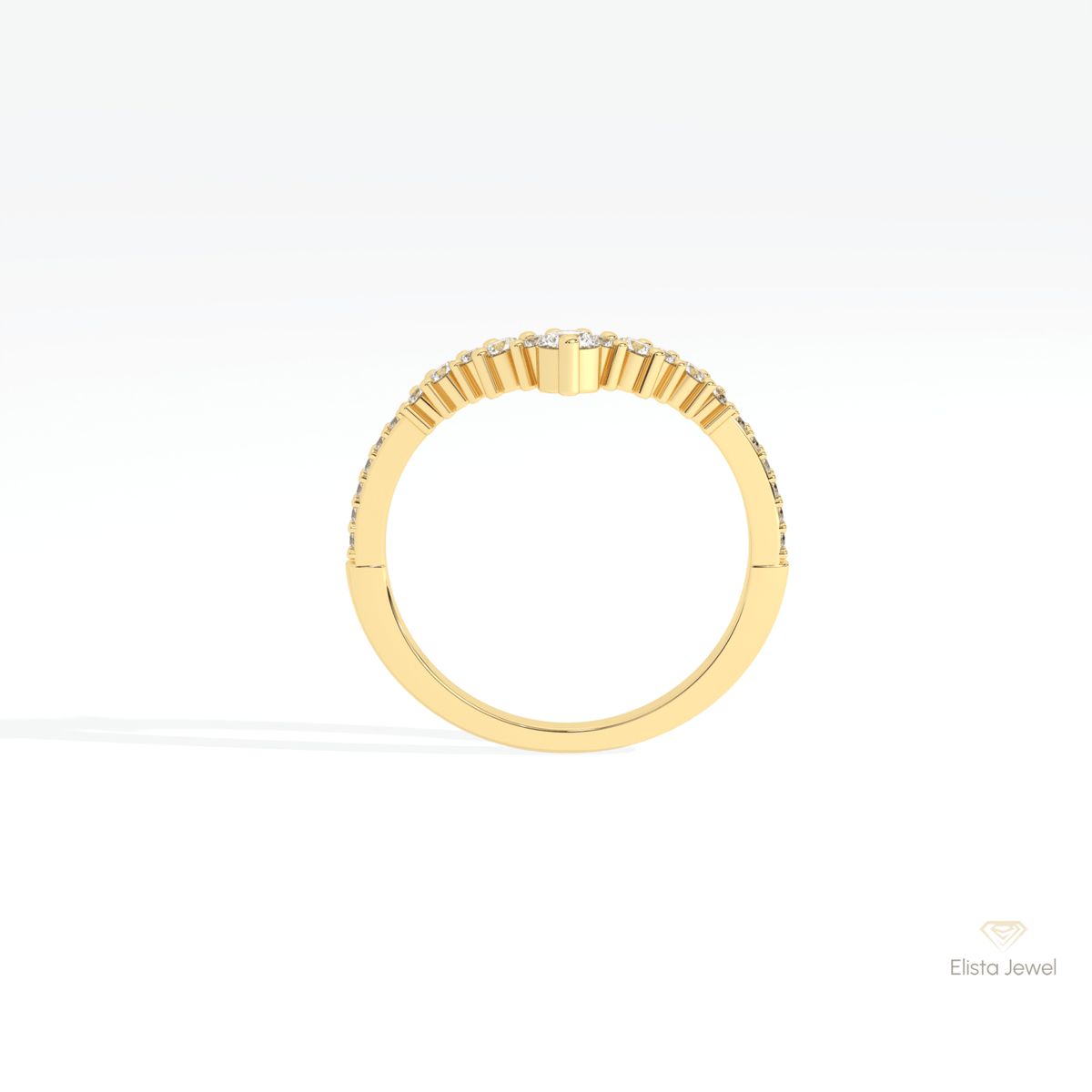 Round Cut Half Eternity Wedding Lab Grown Diamond Band - Alternative View