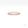 Round Cut Half Eternity Wedding Lab Grown Diamond Band in 18K Rose Gold - Ring on Hand View