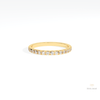 Round Cut Half Eternity Wedding Lab Grown Diamond Band in 14K Yellow Gold - Detail View