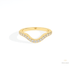 Round Cut Half Eternity Wedding Lab Grown Diamond Band in 18K Rose Gold - Ring on Hand View