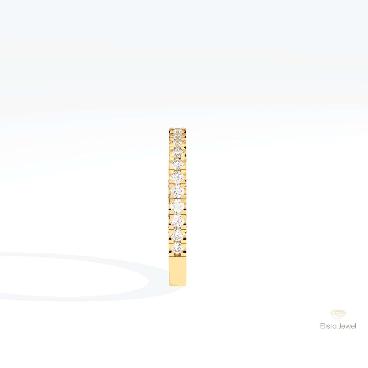 Round Cut Half Eternity Wedding Lab Grown Diamond Band - Additional View