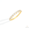 Round Cut Half Eternity Wedding Lab Grown Diamond Band in 10K Yellow Gold - Side View