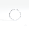 Round Cut Half Eternity Wedding Lab Grown Diamond Band in 18K White Gold - Close-up View