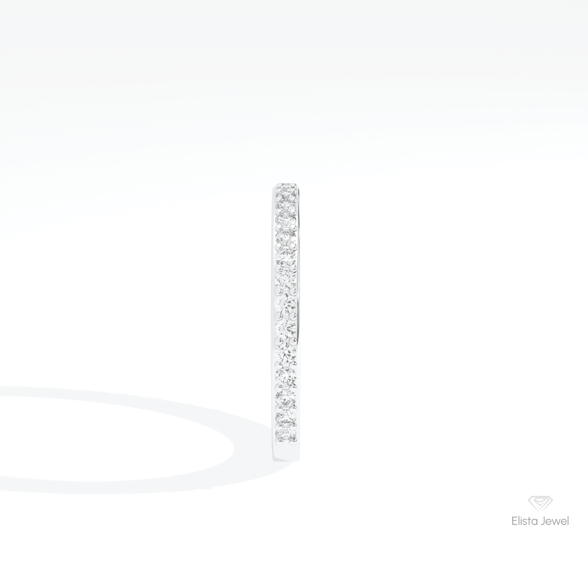 Round Cut Half Eternity Wedding Lab Grown Diamond Band in 18K Yellow Gold - Perspective View