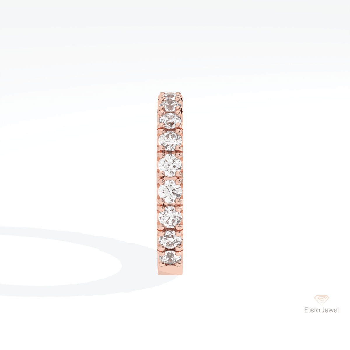 Round Cut Half Eternity Wedding Lab Grown Diamond Band - Additional View