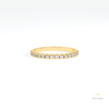 Round Cut Half Eternity Wedding Lab Grown Diamond Band in 14K Yellow Gold - Detail View