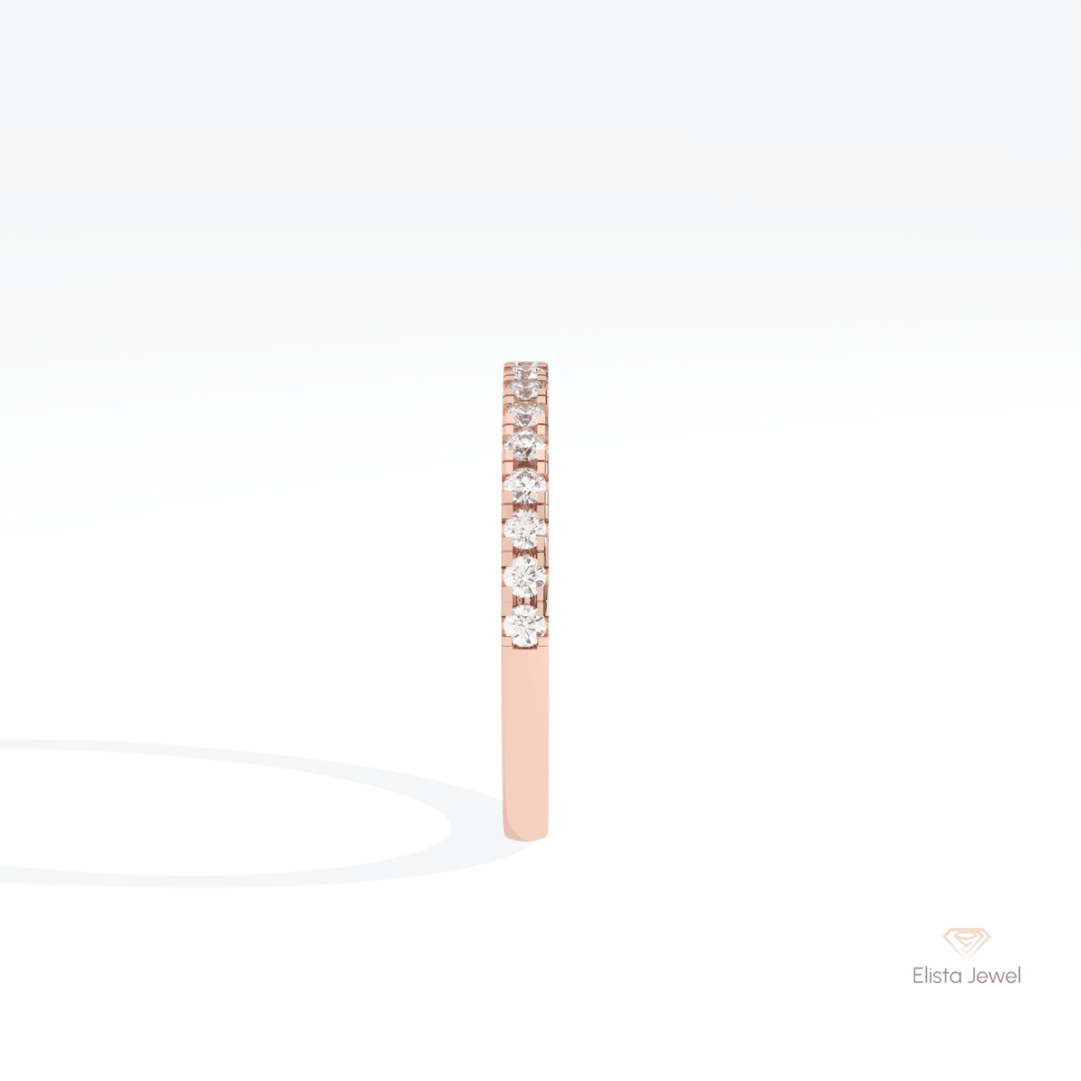 Round Cut Half Eternity Wedding Lab Grown Diamond Band - Additional View