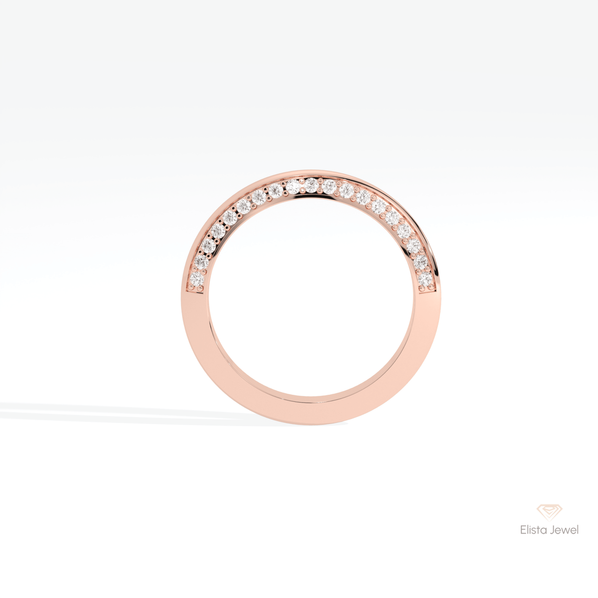Round Cut Half Eternity Wedding Lab Grown Diamond Band - Alternative View