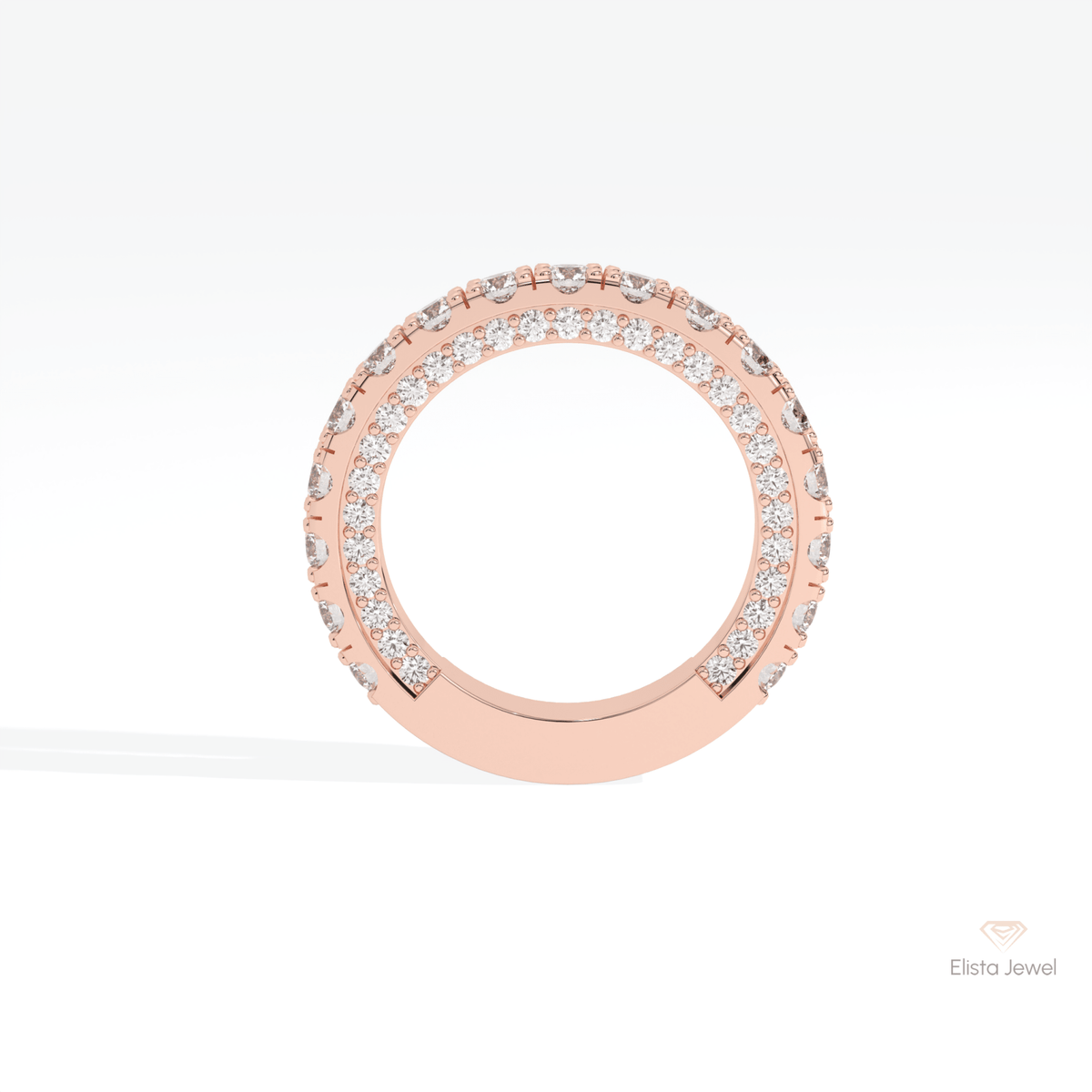 Round Cut Half Eternity Wedding Lab Grown Diamond Band - Alternative View