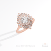 Round Cut Halo Art Deco Lab Grown Diamond Ring in Platinum - Lifestyle View