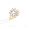 Round Cut Halo Art Deco Lab Grown Diamond Ring in 14K Rose Gold - Profile View