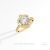 Round Cut Halo Art Deco Lab Grown Diamond Ring in 10K Yellow Gold - Side View