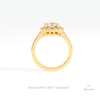 Round Cut Halo Art Deco Lab Grown Diamond Ring in 10K Rose Gold - Angled View