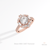 Round Cut Halo Art Deco Lab Grown Diamond Ring in 14K Rose Gold - Profile View