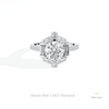 Round Cut Halo Art Deco Lab Grown Diamond Ring in 18K Rose Gold - Ring on Hand View