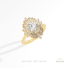 Round Cut Halo Art Deco Lab Grown Diamond Ring in 10K Yellow Gold - Side View