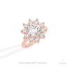 Round Cut Halo Art Deco Lab Grown Diamond Ring in Platinum - Lifestyle View