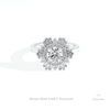 Round Cut Halo Art Deco Wedding Lab Grown Diamond Ring in 14K Yellow Gold - Detail View