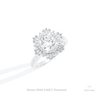 Round Cut Halo Art Deco Wedding Lab Grown Diamond Ring in 14K Rose Gold - Profile View