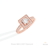 Round Cut Halo Engagement Lab Grown Diamond Ring in Platinum - Lifestyle View
