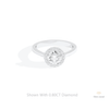 Round Cut Halo Engagement Lab Grown Diamond Ring in 10K White Gold - Front View